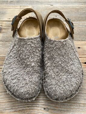 Birkenstock Lutry Premium TEX Textile in Gray Taupe. Size 38.